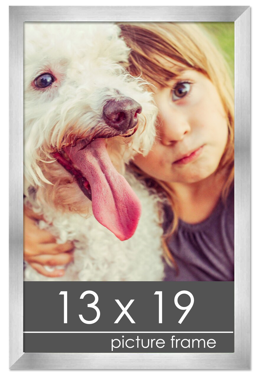 13x19 Solid Wood Picture Frame with UV-Resistant Acrylic & Acid-Free Backing, Available in 6 Finishes: Matte Black, Matte White, Metallic Bronze, Silver, Natural Wood Grain & Mahogany